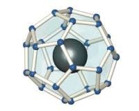 Schematische afbeelding op moleculaire schaal van een hydraat