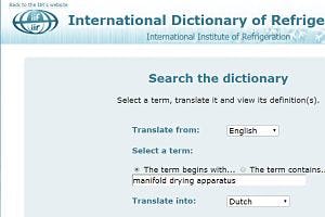 IIR maakt online koeltechnisch woordenboek gratis toegankelijk