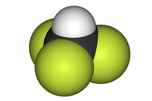 R23 bestaat uit de chemische verbinding CHF₃