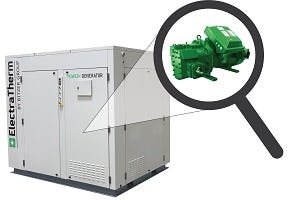 De ElectraTherm-generator op restwarmte is voorzien 
van een Bitzer-compressor.