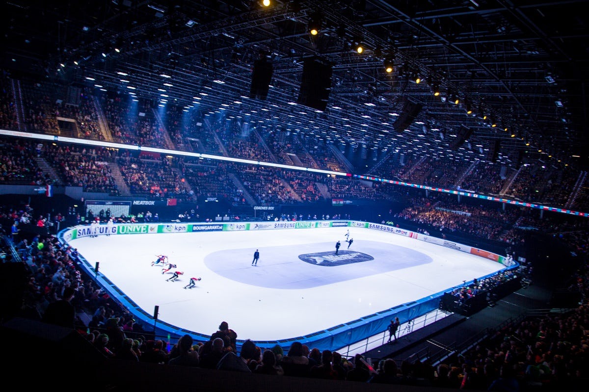 WK Shorttrack in Rotterdam moet duurzaamste tijdelijke ijsbaan krijgen